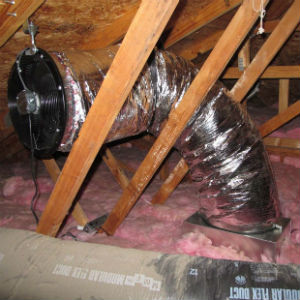 Whole house fan attic